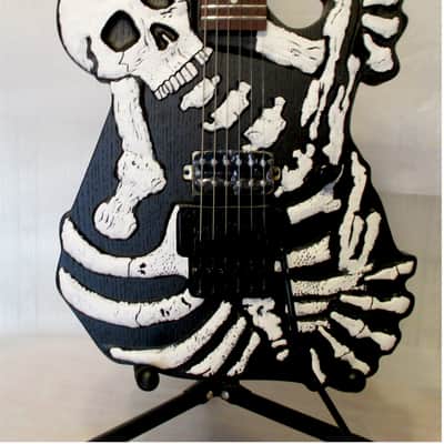 Firefly FFSL-MBKSL-744 Classic Series Electric Guitar (Shredder) - Black with White Skull and Bones body. image 4