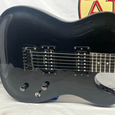 Squier Double Fat Telecaster tele Deluxe 2002 Electric Guitar - Black Metallic image 2