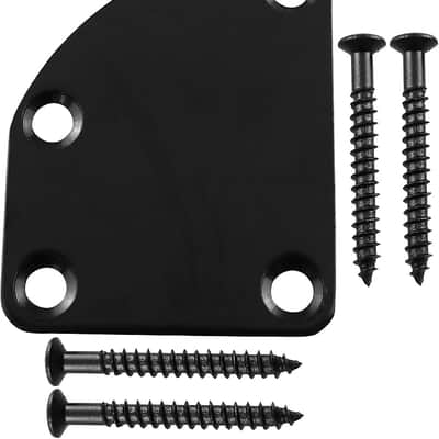 1 SET Electric Guitar Neck Plate Curved Cutaway Semi Round Neck Joint Back Mounting Plate 4 Holes with Screws Compatible with Guitar Bass Parts Replacement image 2