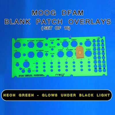 Moog DFAM Neon (Glow under Blacklight) Blank Patch / Preset Overlay Set image 3