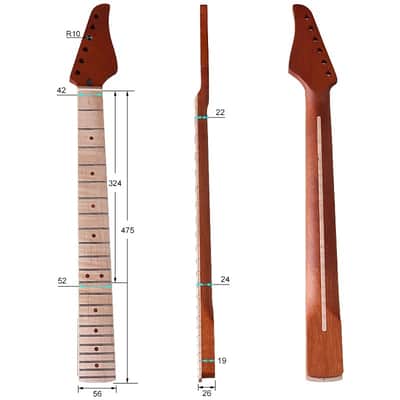 Maple Fingerboard 22 Frets Sapele Wood Guitar Neck image 2