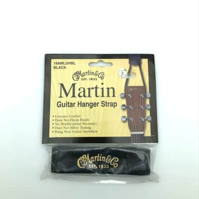 NOS Martin Leather Guitar Hanger Strap 18AMLGHBL - Black image 1