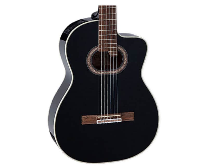 Takamine GC6CEBLK A/E Classical Guitar w/Cutaway - Black image 1