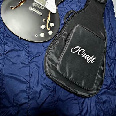 JCraft AR-2 2023 JM Semi-Hollow Electric Guitar Black w/ Padded Gig Bag image 17