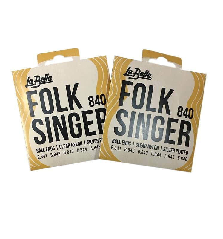 La Bella Folk Singer Guitar Strings - 2 pack  Clear Nylon Silver Plated 840 image 1