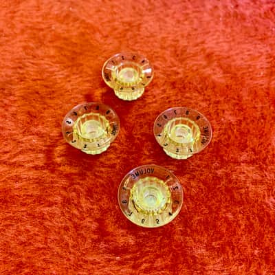 Guild Volume & Tone guitar knobs c 1957 1958 1959 1960 Clear original vintage USA image 2