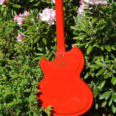 Airline '59 Coronado Deluxe DLX in Gloss Red w/New Chrome Dunlop Straploks, & New Supro Hardshell Case ~ As New ! image 4
