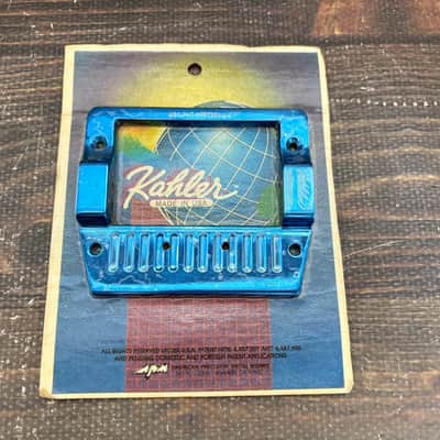 Unopened Kahler Tremolo Bridge Base Plate Metallic Blue MADE IN USA image 1