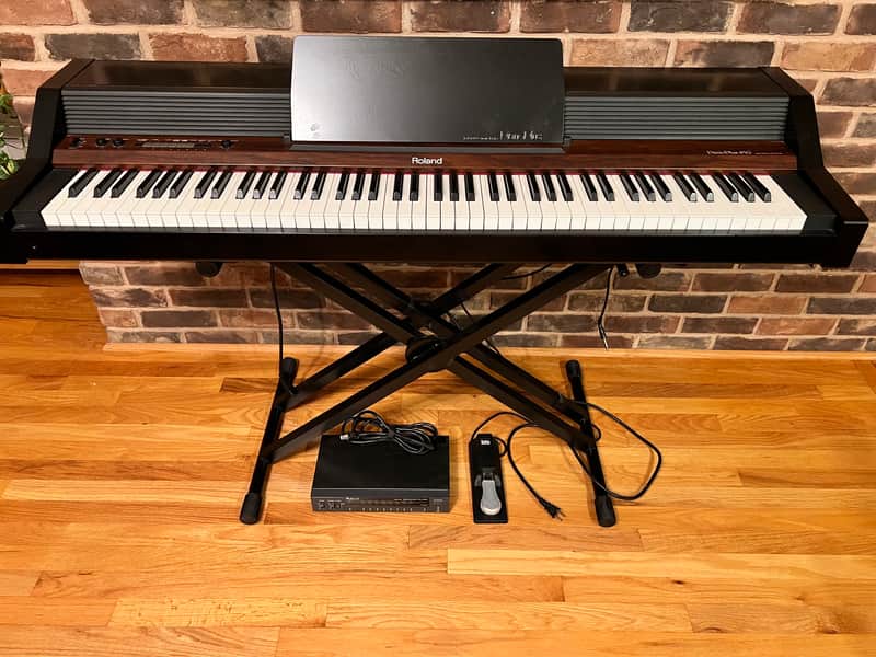 Roland  Piano Plus HP-450 1983-85 w/ EM-101 Sound Plus Vintage Analog Module, Pedal & Stand. image 1
