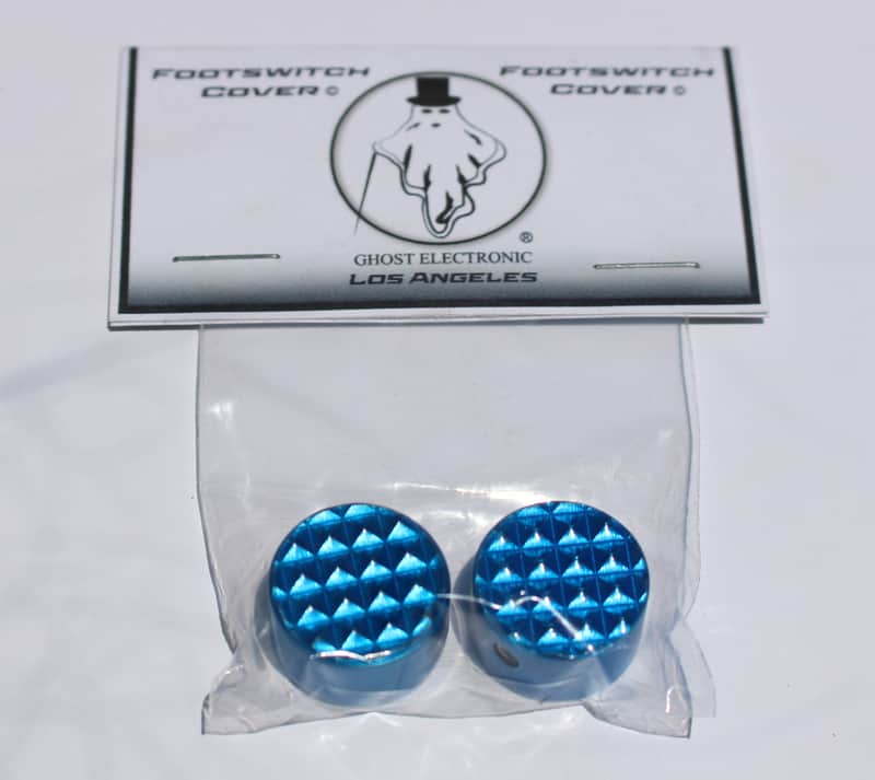 Ghost Electronic Footswitch Covers 2 Electric Blue Pedal Topper Aluminum Guitar Knob 2022 image 1