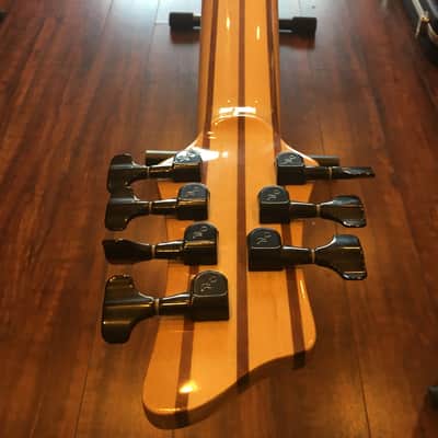 Wolf 7 String Bass Gloss Quilted Bubinga Top Neck-Thru w/ Gigbag image 12