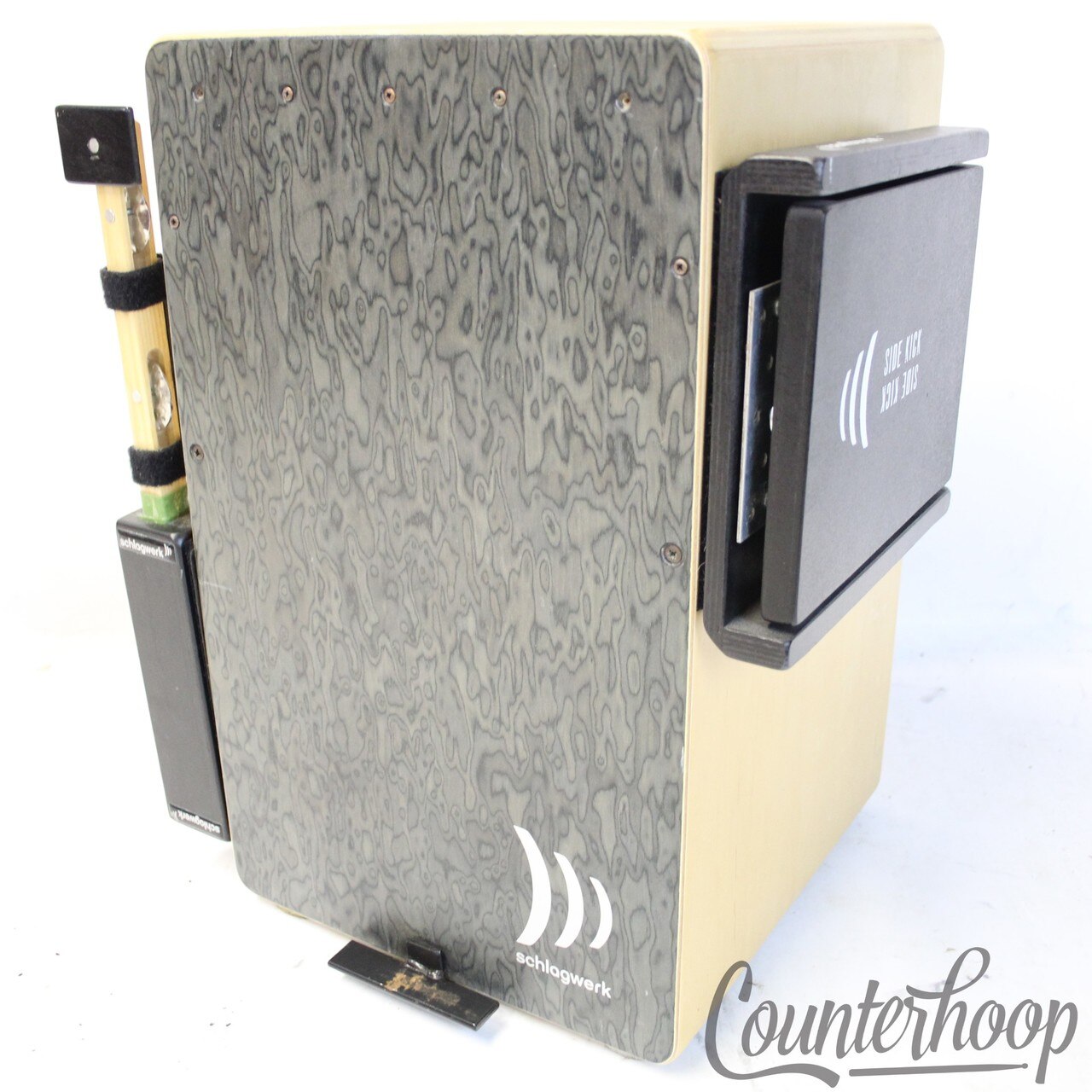 Schlagwerk CP4007 Cajon La Peru Burl Veneer 20x12x12"+Side Kick,Heck Stick,Pedal — main photograph