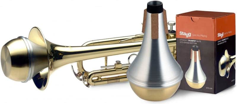 Stagg Model MTR-S3B Aluminum Straight Mute for Trumpet, Brass Bottom image 1