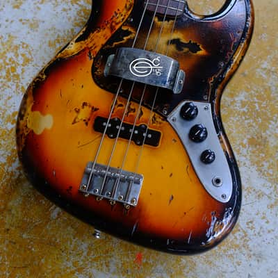Fender Jazz Sunburst Bass Heavy Aged Relic by East Gloves Customs image 8