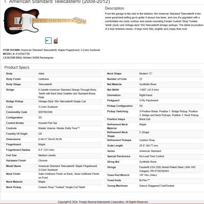 Collector Grade 2009 Fender American Standard Telecaster With Maple Fretboard 3-Color Sunburst image 22