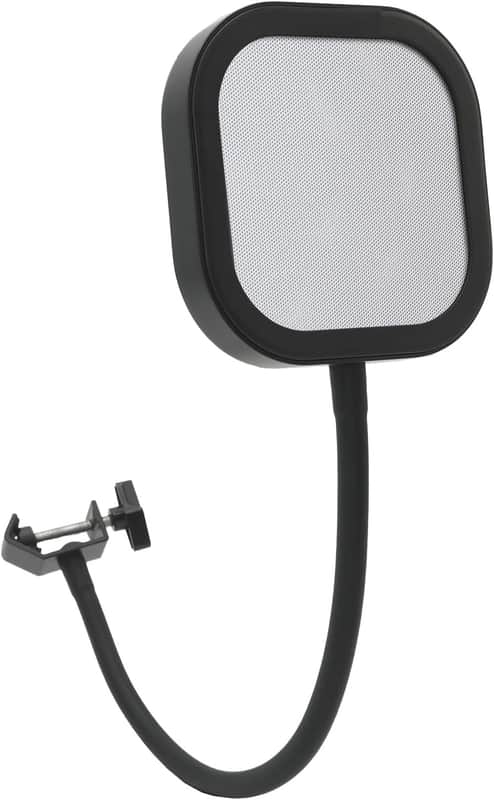 Interchangeable Microphone Pop Filter | Aluminum Gooseneck Mic Shield | Dual-Layer Metal, Mesh & Acoustic Foam WindScreen Mic for Studio Recording, Podcasting, 360° Vocal (Metal Pop Filter) image 1