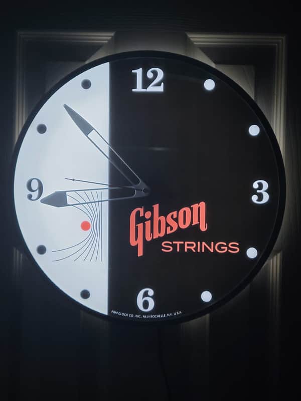 1960's Style Gibson Guitars Dealer Style Light-up Clock Killer Cool Mancave/Garage item image 1