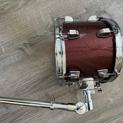 Ludwig Backbeat 12 Inch Tom Drum With Mount For Drum Set Burgundy Sparkle image 2