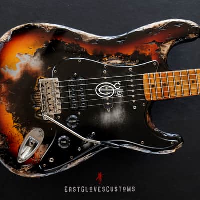 Fender Stratocaster HSS Deluxe Series Sunburst Heavy Aged Relic by East Gloves Customs image 1
