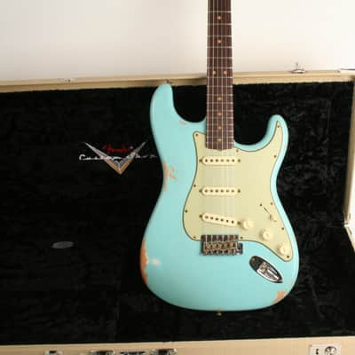 Fender Custom Shop Limited Edition 1964 L-Series Stratocaster Heavy Relic 3A Rosewood Fingerboard Aged Daphne Blue L11780 image 1