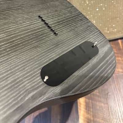 Partially Loaded Telecaster Body - Satin Black with White Dog Hair - Ash image 8