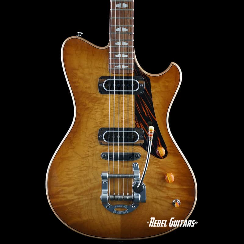 Powers Electric A-Type Select Flame in Wild Honey Burst image 1