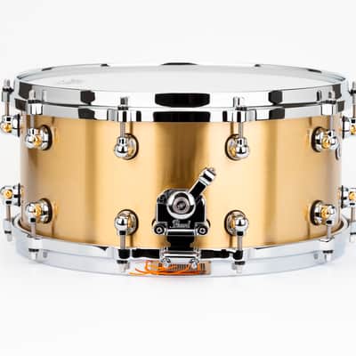 Pearl Reference One 14x6.5" Cast Brass 3mm Snare Drum Mastercast Die-cast Hoops Swivel Lugs Glide-lock Strainer RF1B1465 | WorldShip | Authorized Dealer image 8