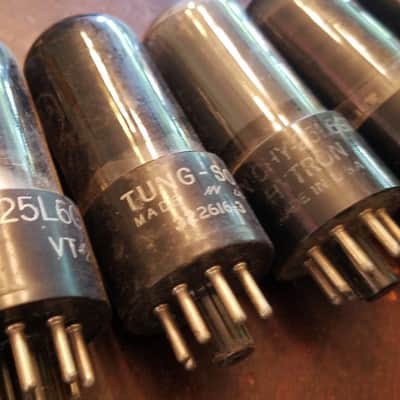 RCA etc. Pair (2) 25L6GT Beam Pentode tNOS TESTED Vacuum Tube grey glass 25L6GT/G VT-201 Audio 1936-1954 image 6