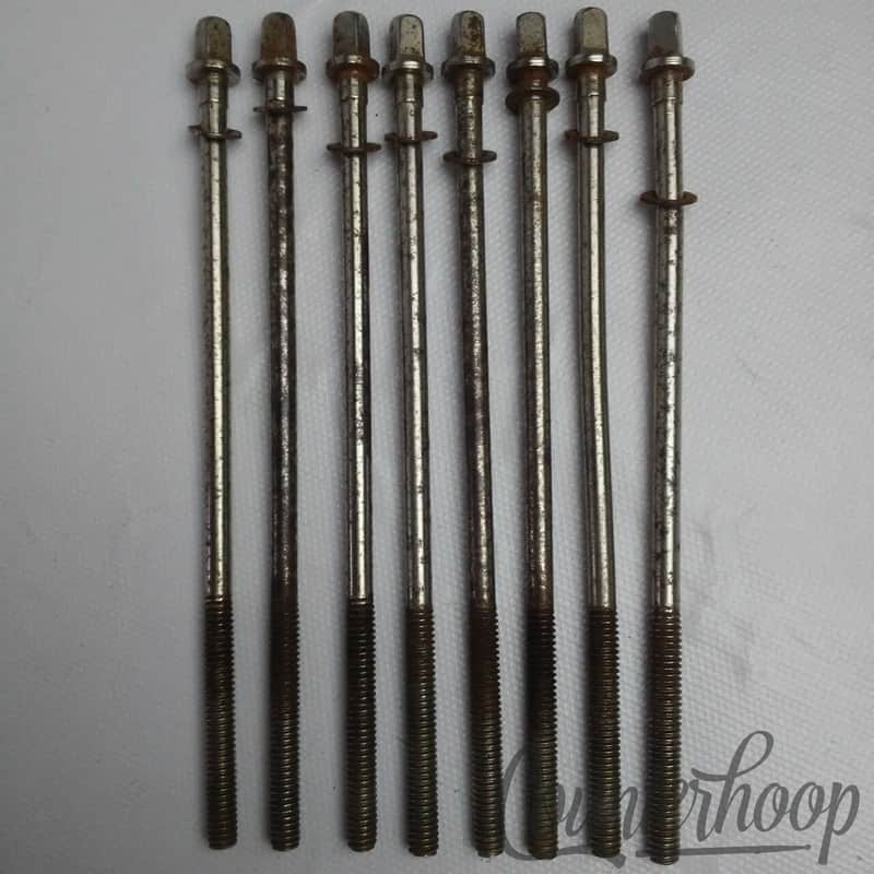 *Ludwig 8x Tension T-Rods 5 1/4" Snare/Tom Drum Nickel Vintage 40 USA Hardware image 1