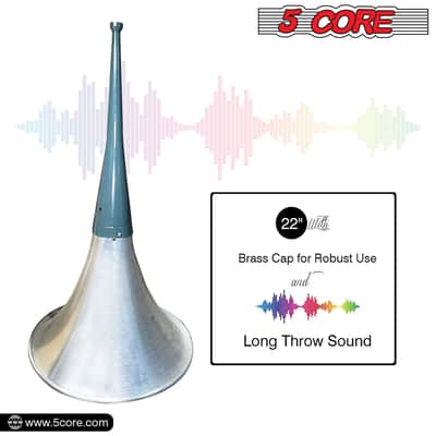 5 Core PA Horn Speaker Indoor Outdoor 22 Inch Long Range Trumpet Horn - Loud Sound Megaphone +Mounting Bracket | Aluminum-Iron Body | Universal Screw-On | Weatherproof-22" Long Throw Aluminum Horn+Metal image 7