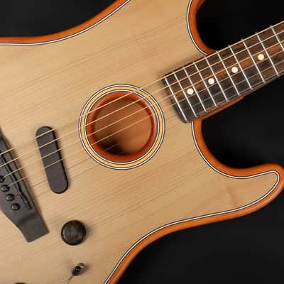 2020 Fender American Acoustasonic Stratocaster - Transparent Sonic Blue | USA Thinline Hollowbody Hybrid Electro Acoustic Guitar Fishman Pickup 2.39kg | CoA image 4