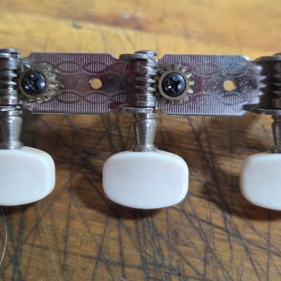 Vintage RARE 1970's 3x3 Open Back Classical Guitar Tuners Original Installation Screws Luthier Parts #5 image 3