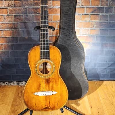 Very Early & Super Cool German Made 1850s-70’s Parlor Acoustic Natural w/ '30s Chipboard Case image 1