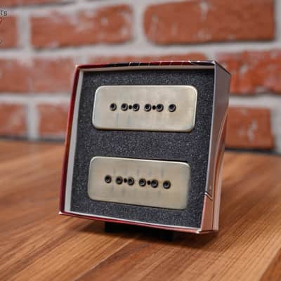 Bare Knuckle Super Massive 90 P90 Set Aged Raw Nickel Covers /Black Bolts Alnico 5 Magnets image 3