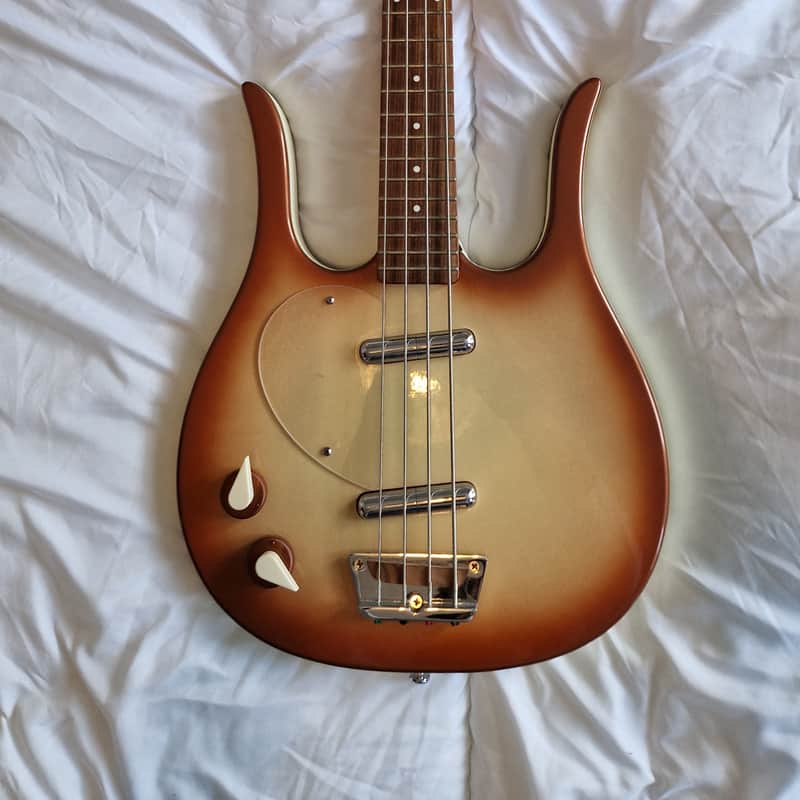 2010s Danelectro Longhorn Bass Left-Handed Copper Burst