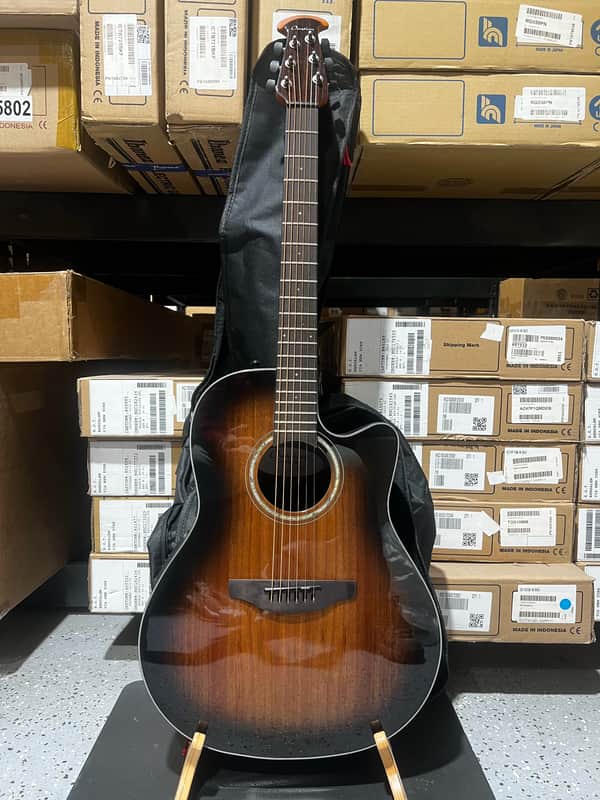 Ovation CS24P-ABLKW-G Celebrity Exotic Selection Acoustic-electric Guitar - Black Burst w/ Gig Bag image 1