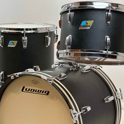 Ludwig 18/12/14" VIDEO Vintage 70's Jazzette Drum Set - Black Panther image 1