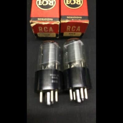 NOS NIB Pair RCA 6K6GT Black Plate D Getter Vintage Amp Vacuum Tubes F.9682 image 2