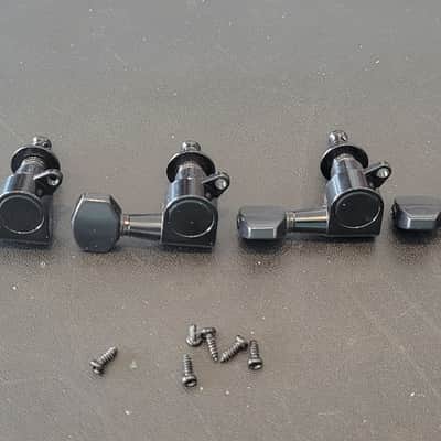 Unbranded Six on a side tuners with bushings and screws - Black image 1