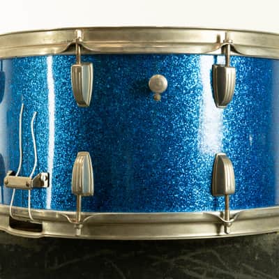 1960 Ludwig 8x15 Blue Sparkle Festival Model School Concert Drum image 8