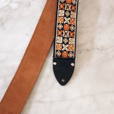 Vintage 70s Gold 'Woodstock' Guitar Strap Replica image 5