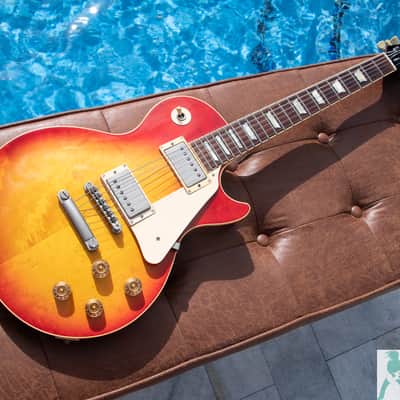 1999 Epiphone by Gibson LPS-80 '58 Reissue Style Les Paul Standard -w Open Book Headstock - Heritage Cherry Sunburst - Made in Japan! Pro Set Up w Perfect Frets/Action/Intonation image 9