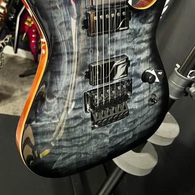 Dean Exile Select Floyd Neck-thru Archtop Quilt Maple Trans Black Burst image 12