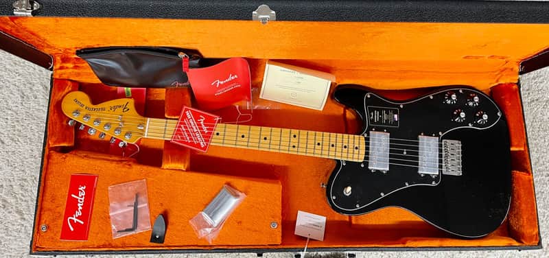 Mint Fender American Vintage II 1975 Telecaster Deluxe, Maple Neck, Black w/Case image 1
