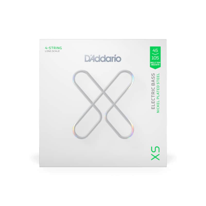 D'Addario XSB45105 XS Nickel Coated Electric Bass Strings - Regular Light Top / Medium Bottom (45 - 105) image 1