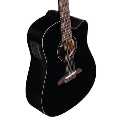 Alvarez AD60-12CEBK-12 Strings Dreadnought Acoustic / Electric Guitar in Black image 4