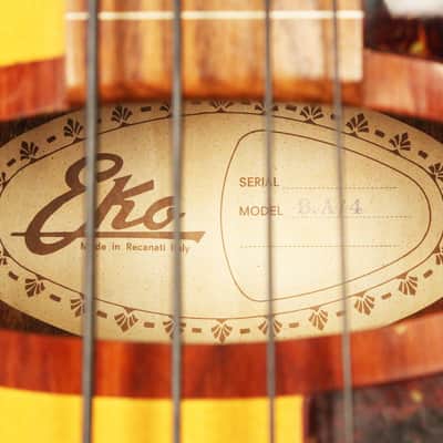 1980 EKO BA/4 Acoustic Fretless Bass Guitar Vintage Hofner Hagstrom image 22