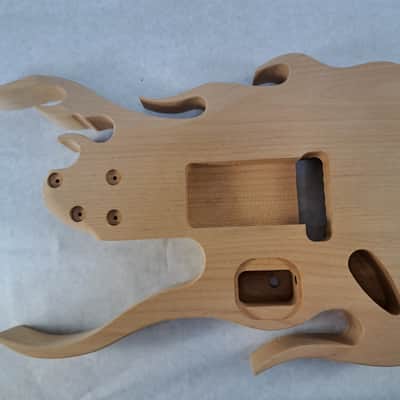 Unfinished Alder Hxx Jem Guitar Body - Flame Fits RG Necks, OFR Floyd Rose J2425 image 3