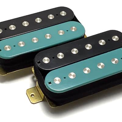 Dragonfire Zebra Screamers ~ Teal Black Zebra HH Set Style #4 ~ Bridge + Neck Humbucker Pickup Set image 2