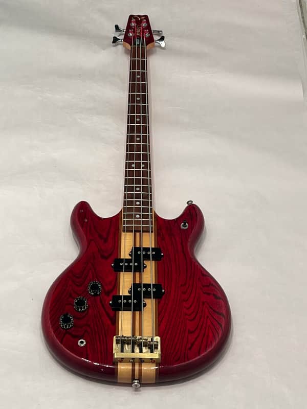Vantage VP-795B 4 String Bass Guitar 1981 Left Hand LEFTY Transparent Red made inJapan Matsumoku image 1